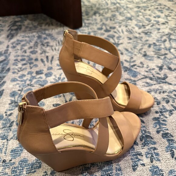 Jessica Simpson Nude Strappy Wedges - Picture 2 of 6